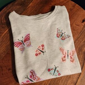 Jumping Beans Gray Butterfly Long Sleeve Tee